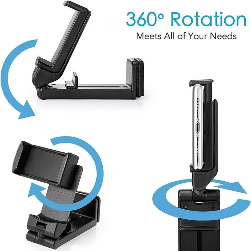 Airplane Mobile Phone Holder Travel Portable Phone Mount Flight Seat Desk Selfie Holding 360° Rotating Collapsable Lazy Stands